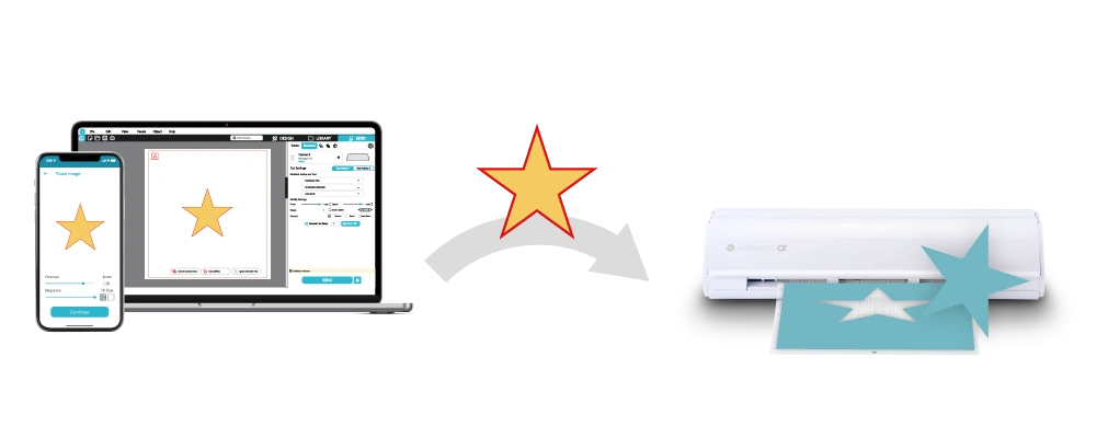 アプリからカッティングマシン