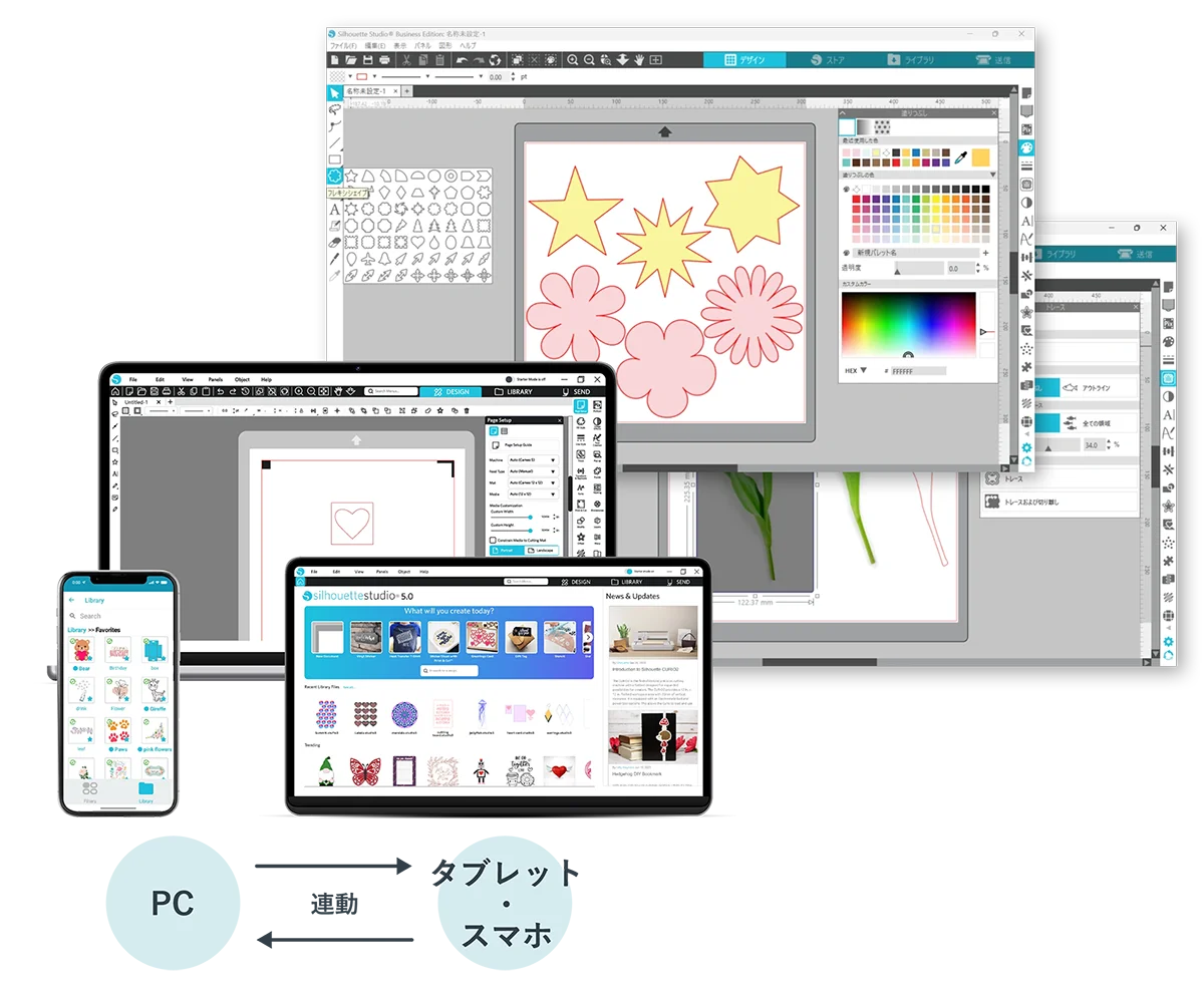 PC/スマホ/タブレットすべてで連動します