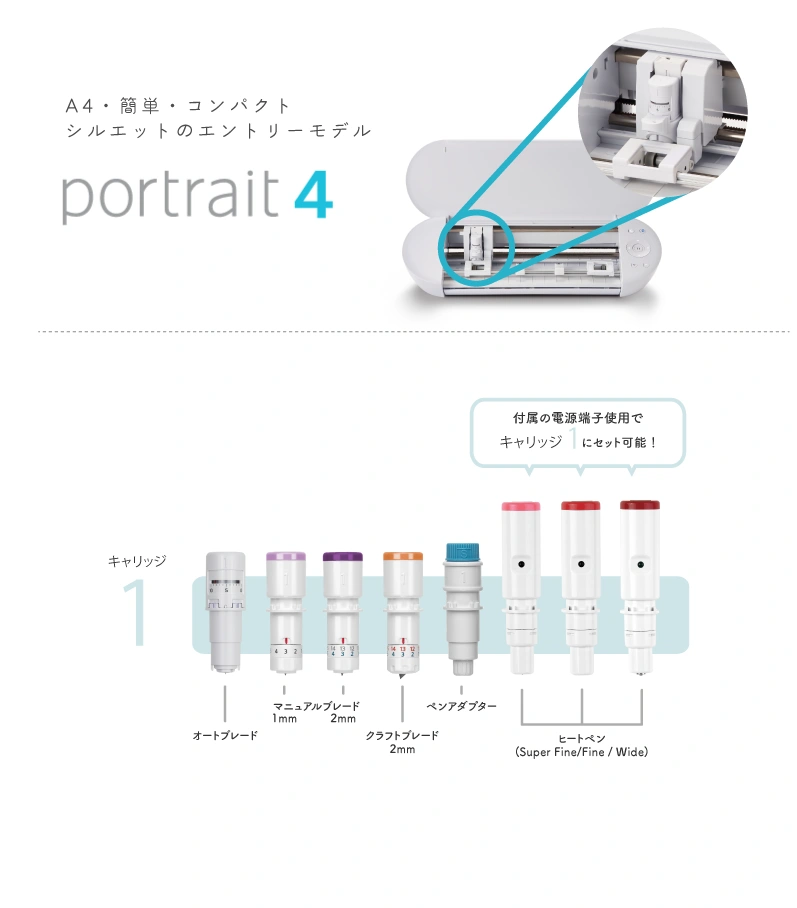 portrait4にセットできるブレード、ツール
