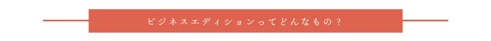 ビジネスエディションってどんなもの?